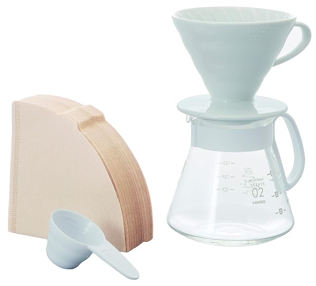 Hario V60 Größe 02 aus Keramik in Weiß